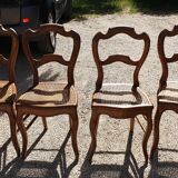 4 chairs Louis Philippe canné