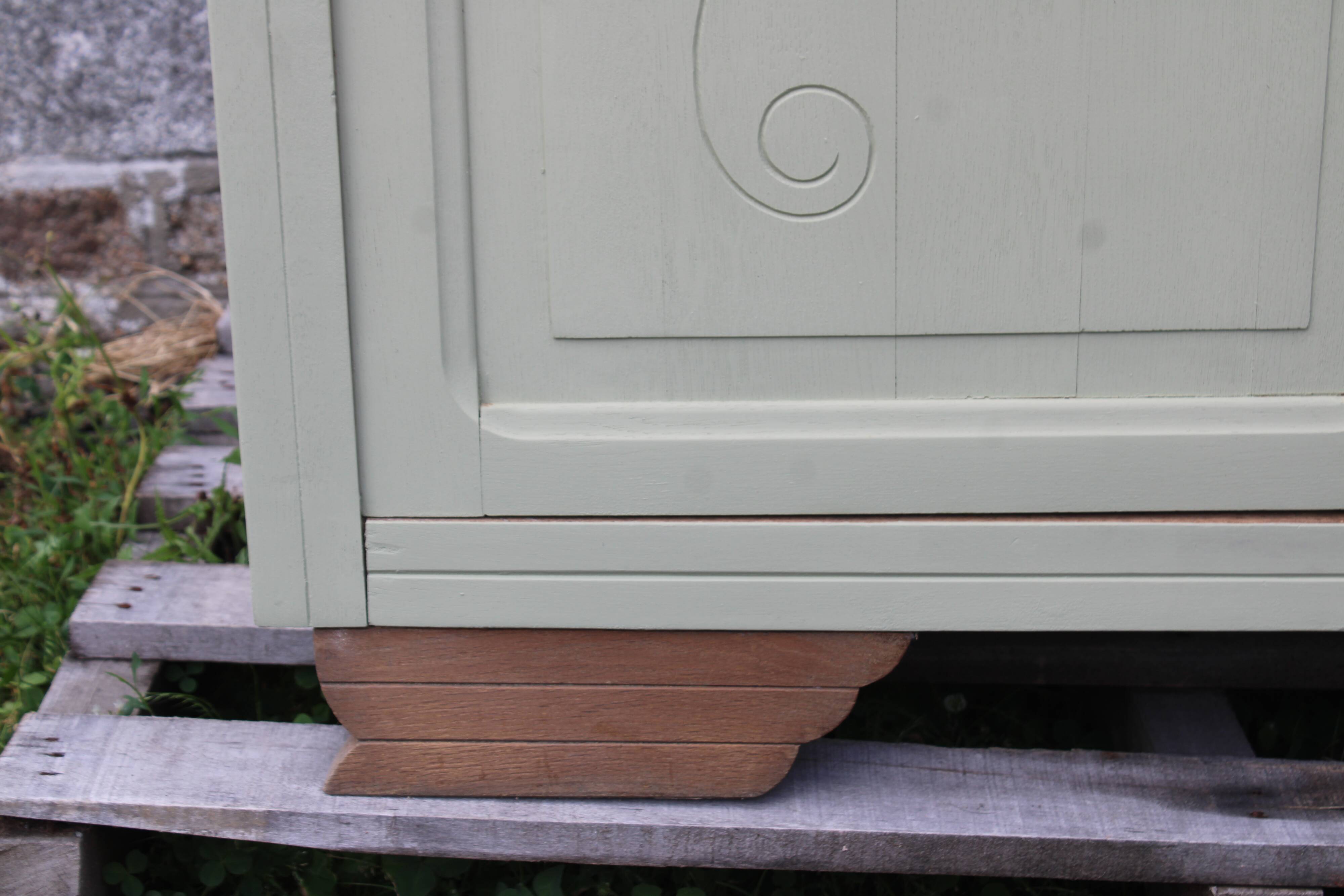 Buffet vintage Art Déco rénové • Vert Lézard Pure & Paint