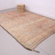 Peach Vintage Moroccan Rug 203 x 302 cm - Berber Wool Rug - Handmade Rug
