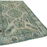 Hand-knotted antique turkish 1970s 178 cm x 289 cm blue carpet