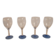 Série de 4 verres à pied en verre ciselé 50's