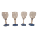 Série de 4 verres à pied en verre ciselé 50's