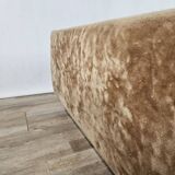 1970s coffee table covered in fabric with glass top