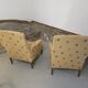 Pair of light mustard yellow English armchairs