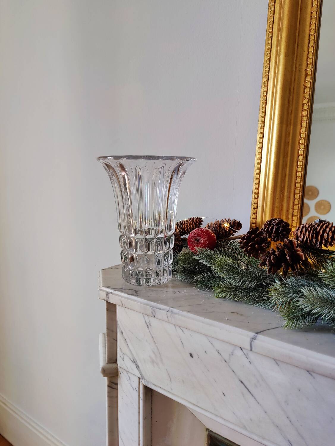 Slender glass vase