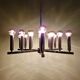 Space Age chandelier in chromed metal, 18 light points, 1970