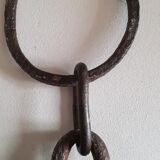 Round wrought iron mirror in the 1950s - 21cm