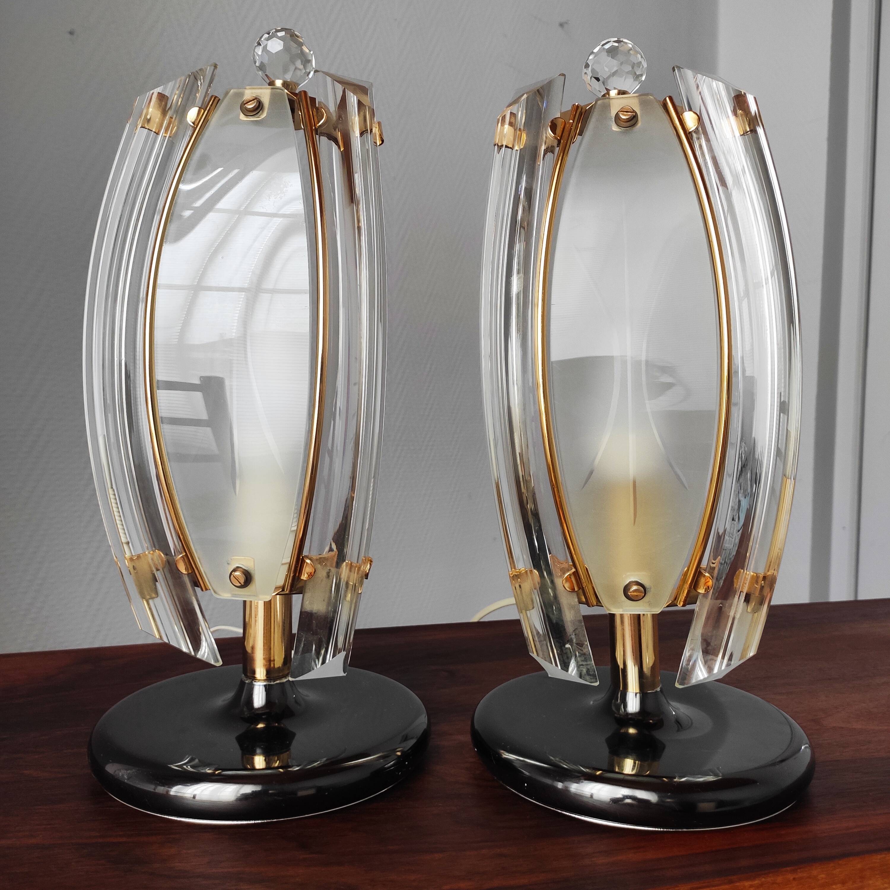 Paire de lampes en verre, 1970