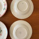 Lot de 4 assiettes creuses dépareillées en faïence ancienne • Décor fl
