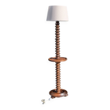 Turned wood floor lamp 1940-50 Charles Dudouyt style