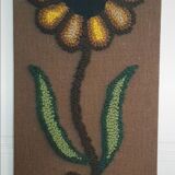 Grande tapisserie rétro à fleurs