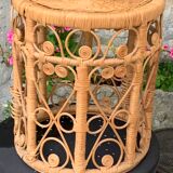 Side table in wicker rattan