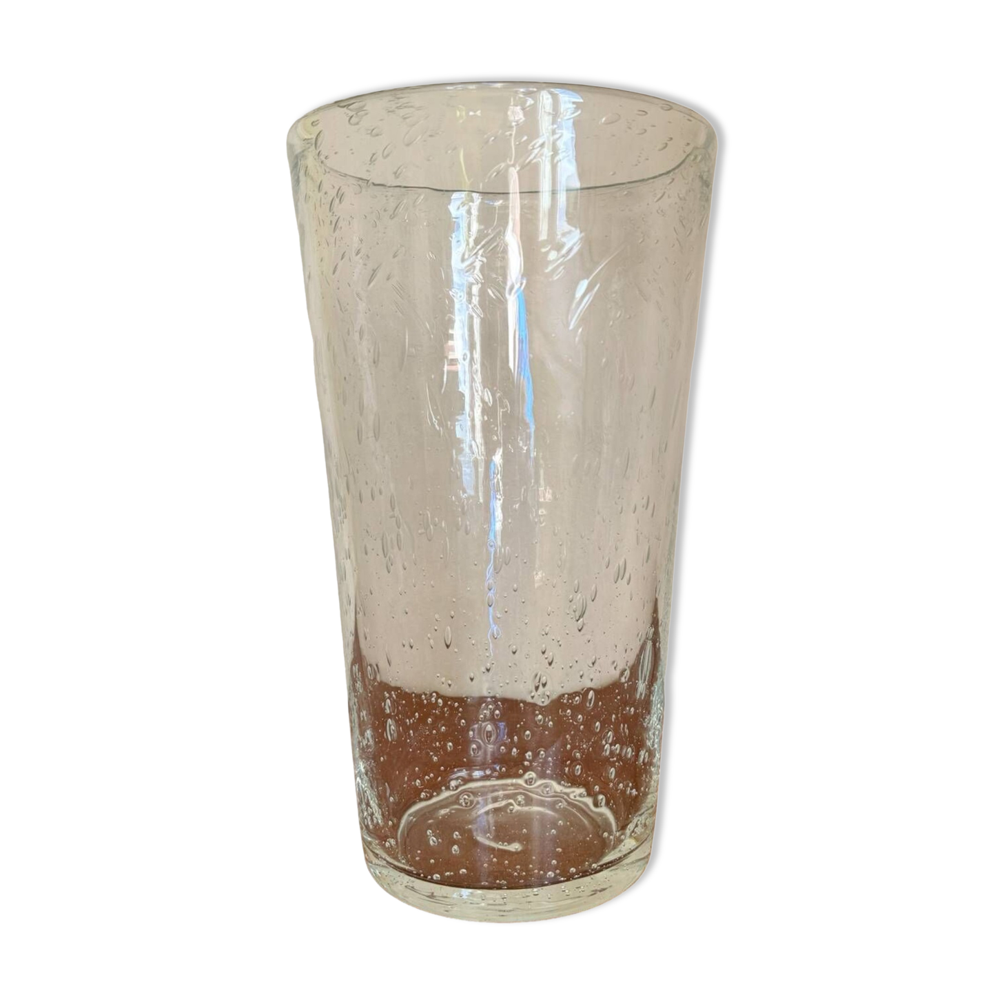 Grand vase cristal bullé années 70