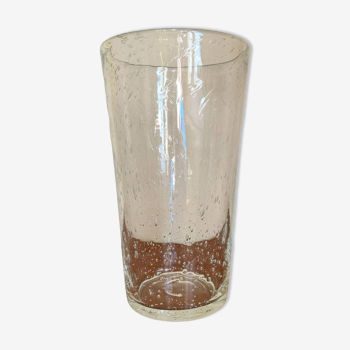 Grand vase cristal bullé années 70