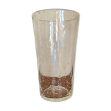 Large bubbled crystal vase from the 70s