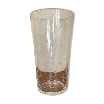 Large bubbled crystal vase from the 70s