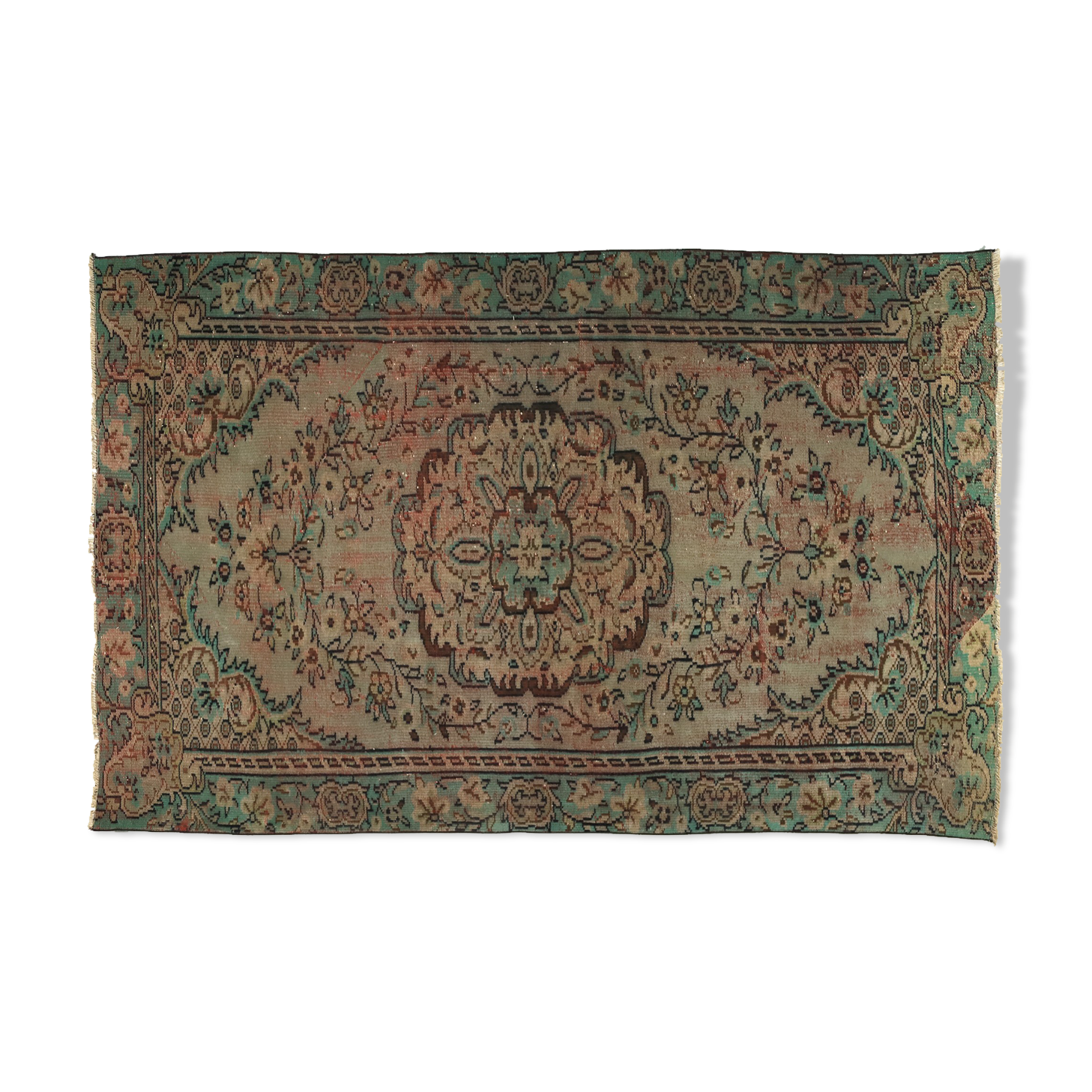 Anatolian handmade vintage rug 265 cm x 170 cm