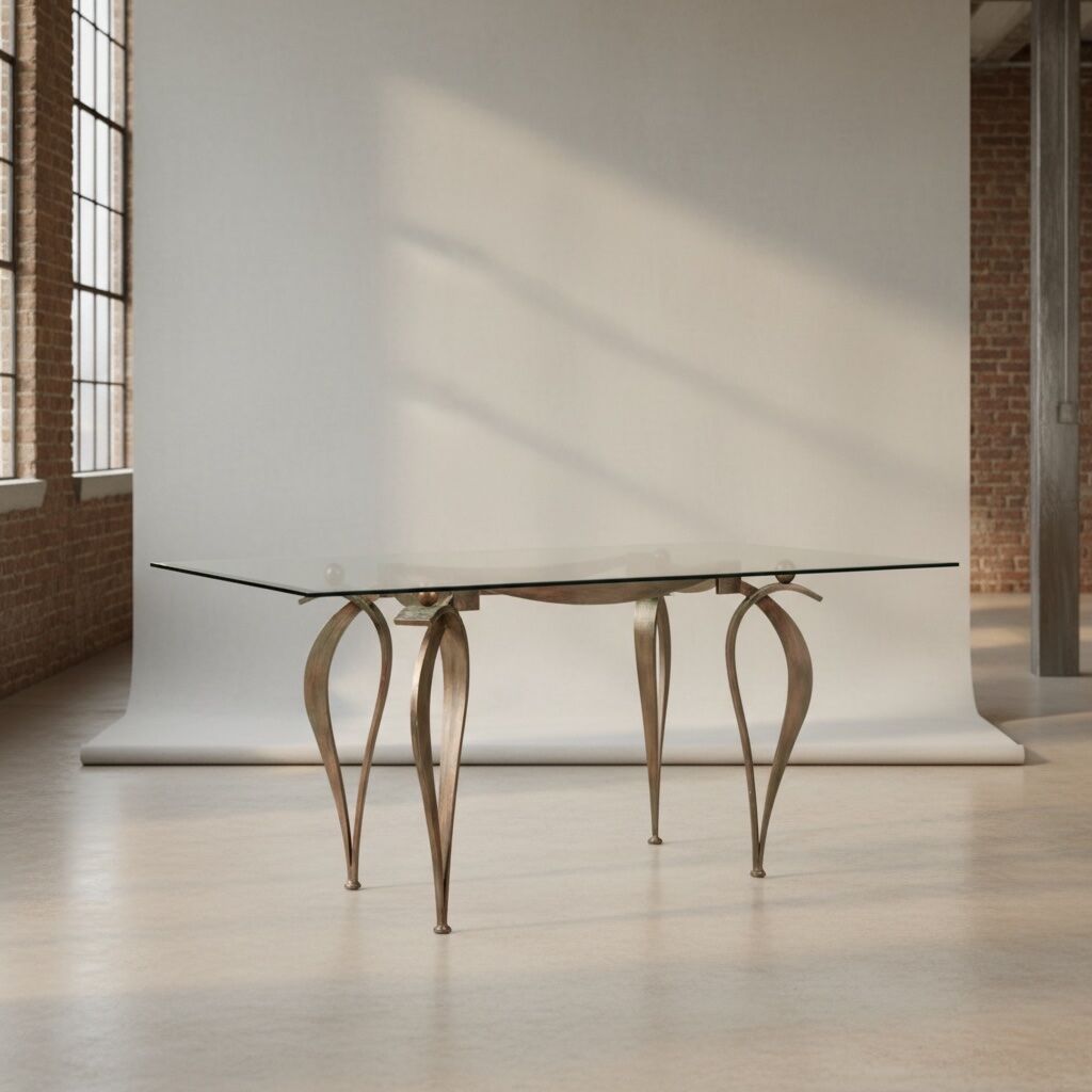 Bronze dining table, late 20th century.