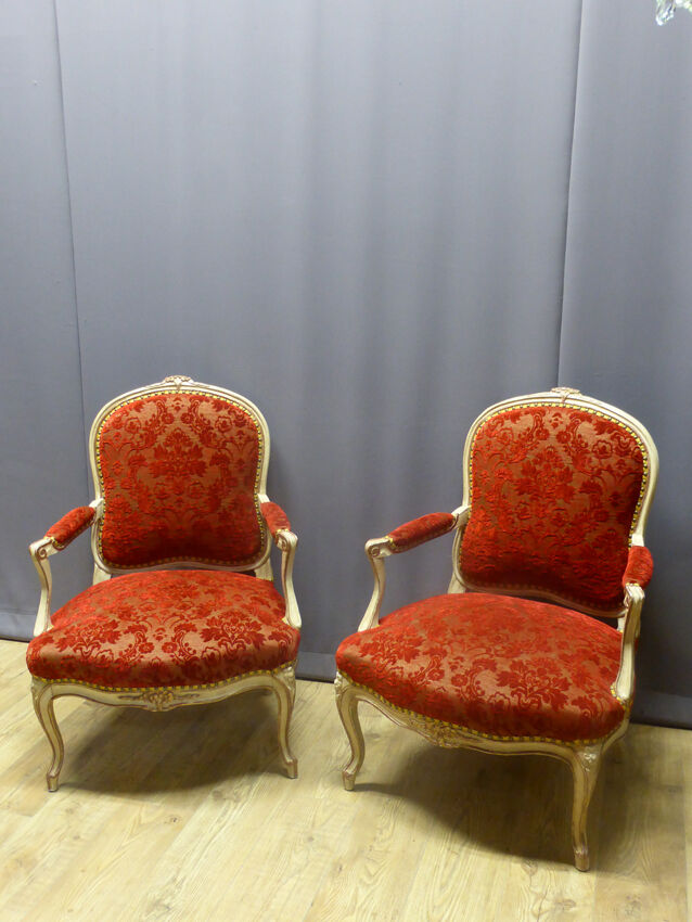Pair of chairs style Louis XV XIX