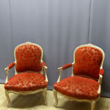 Pair of chairs style Louis XV XIX