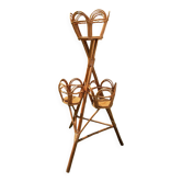 Support triptych for plants in rattan