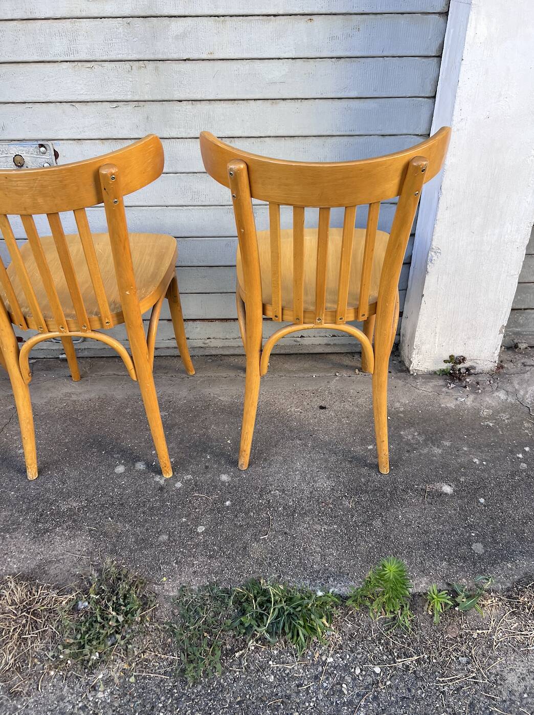 (Lot) 4 Bistro Chairs Light Oak
