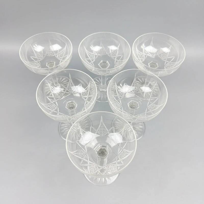 Baccarat, service Epron, suite de 6 coupes à champagne