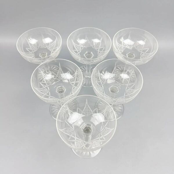 Baccarat, service Epron, suite de 6 coupes à champagne