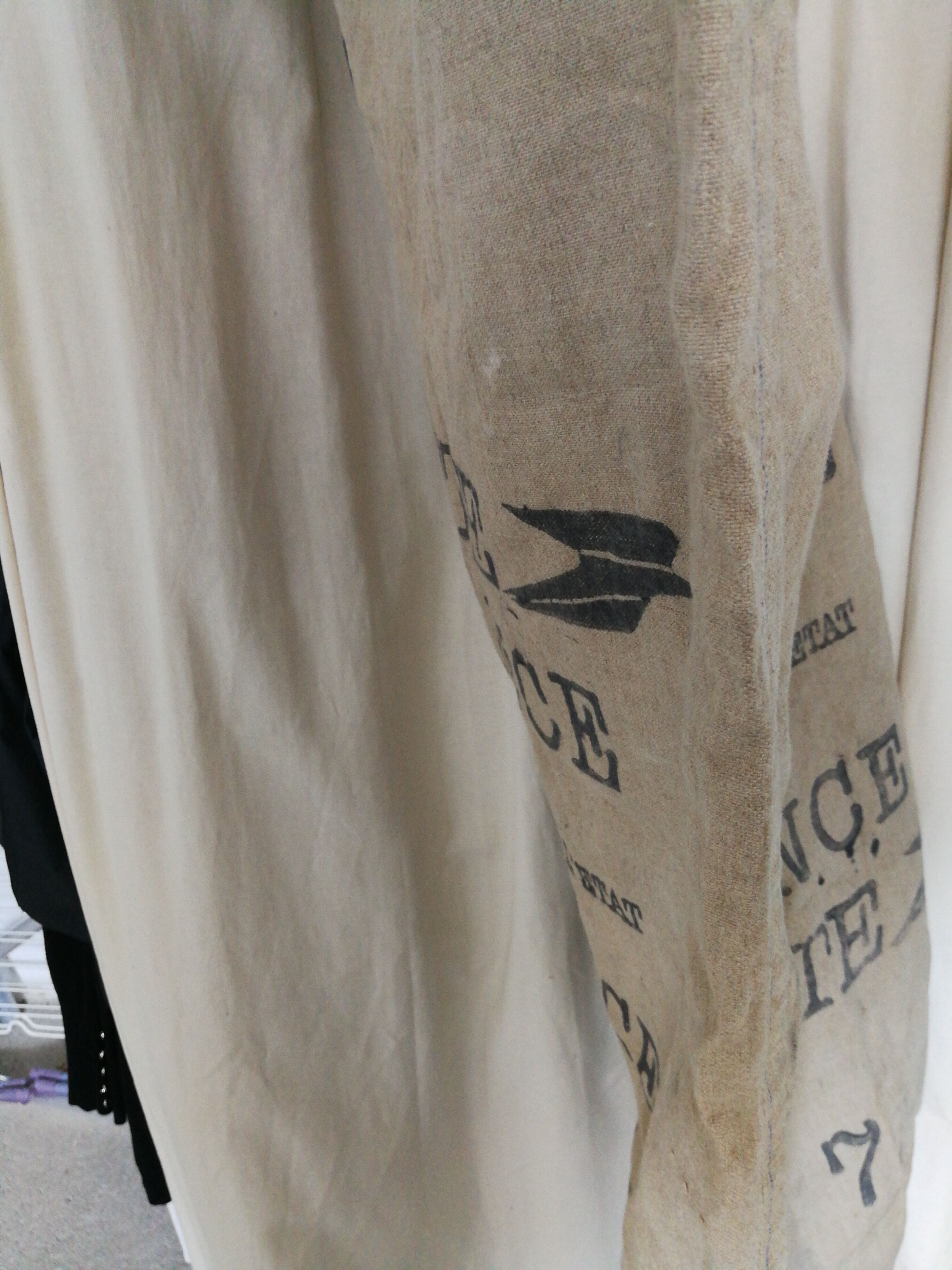 Burlap postal bag '' la poste ''