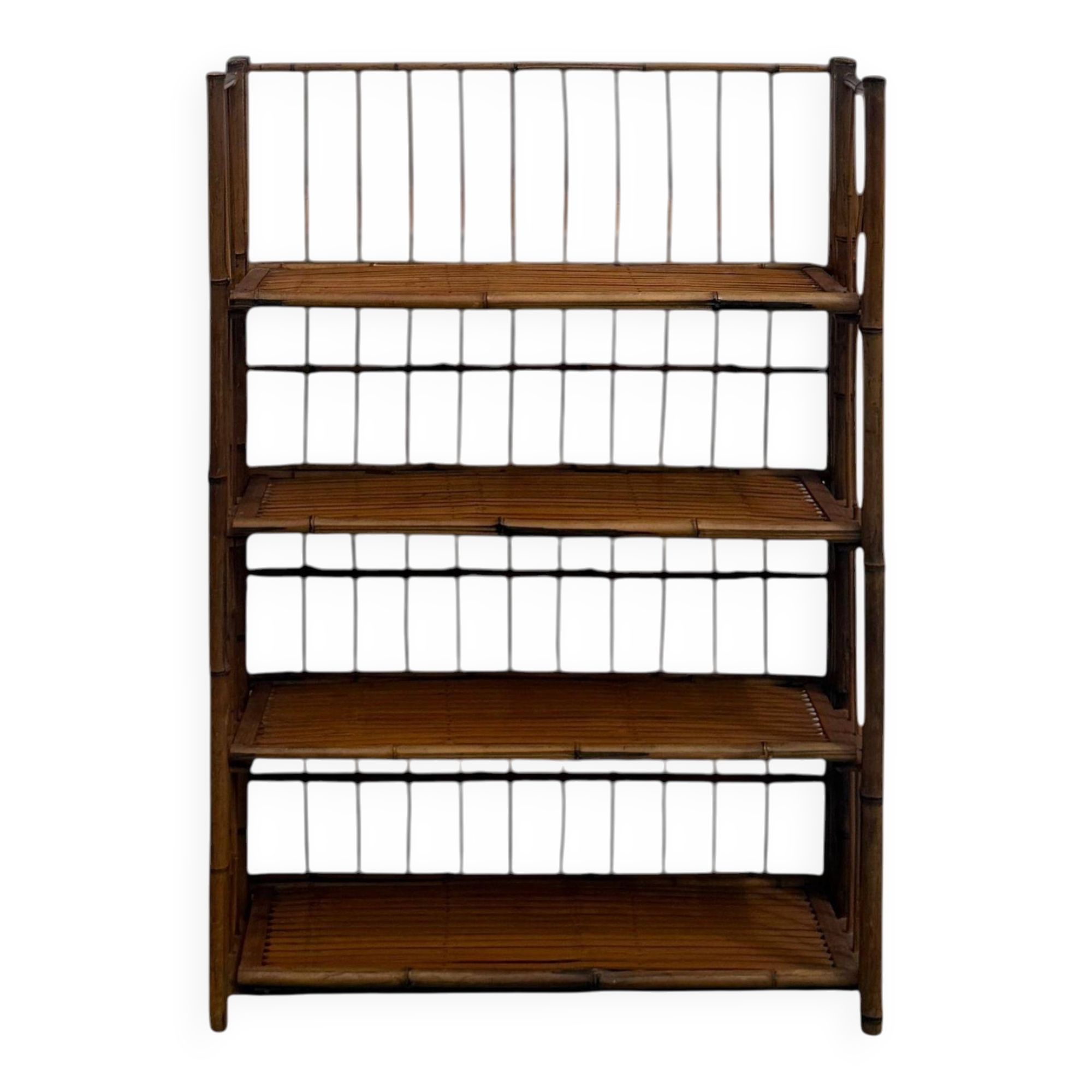 Italian foldable shelf for kitchen utensils in bamboo
