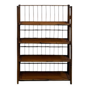 Étagère pliable italienne pour ustensiles de cuisine en bambou