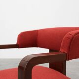 Art Deco red Reupholstered Chair, Belgium ca. 1920