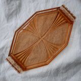 Set of 3 orange glass trays