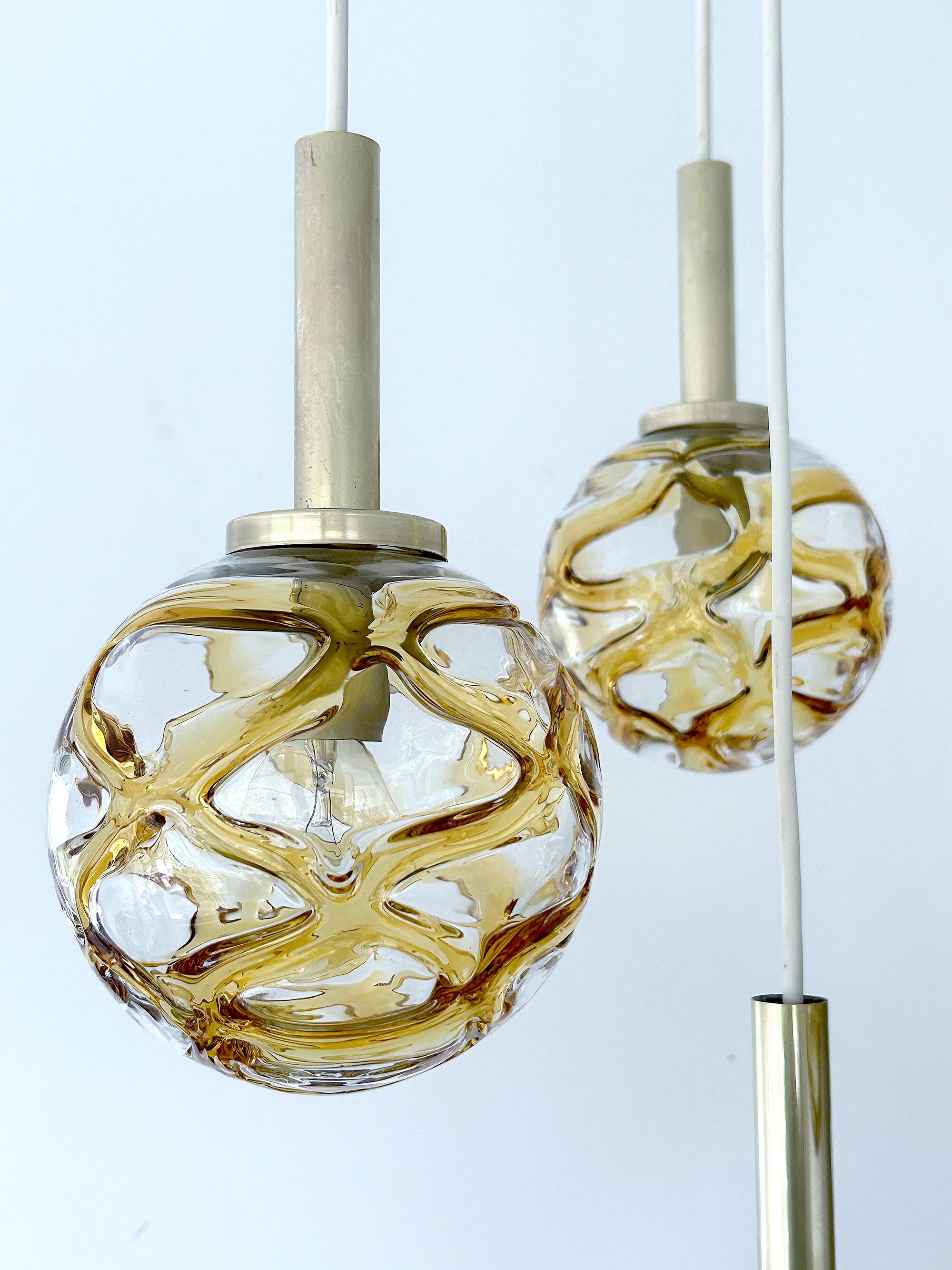 Large Mid Century  Bubble Glass Pendant Light