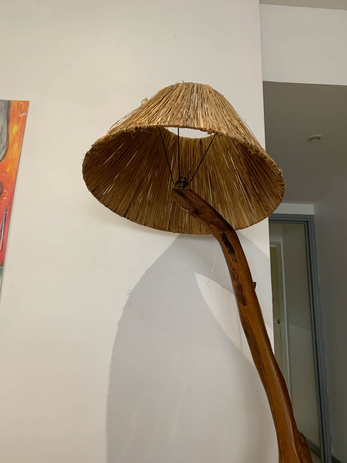 Liseuse Bois Vintage Corde Vallauris circa 1960