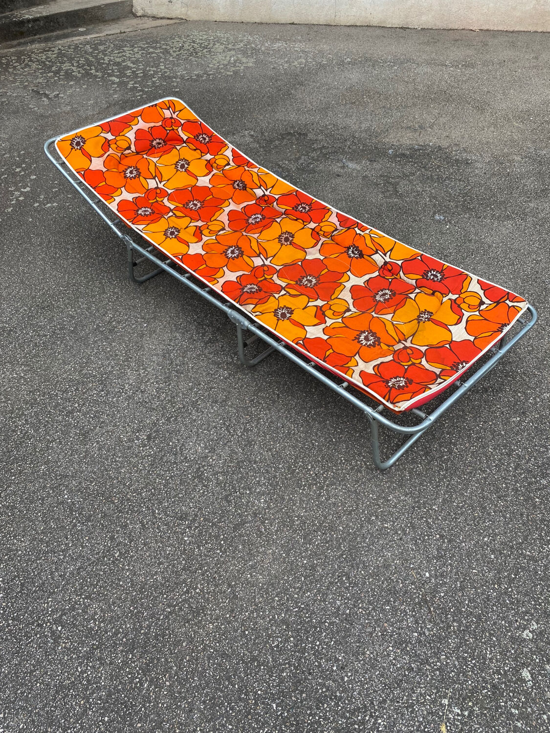 Orange vintage deckchair