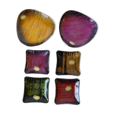 Set of 6 vacuum cups-pocket murano glass Carlo Pagani