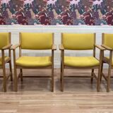 Set of 4 armchairs stamped Hans Wegner "Scandinavian design" 1960.