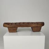 Awalé Burkina Faso game in vintage 19th century carved wood