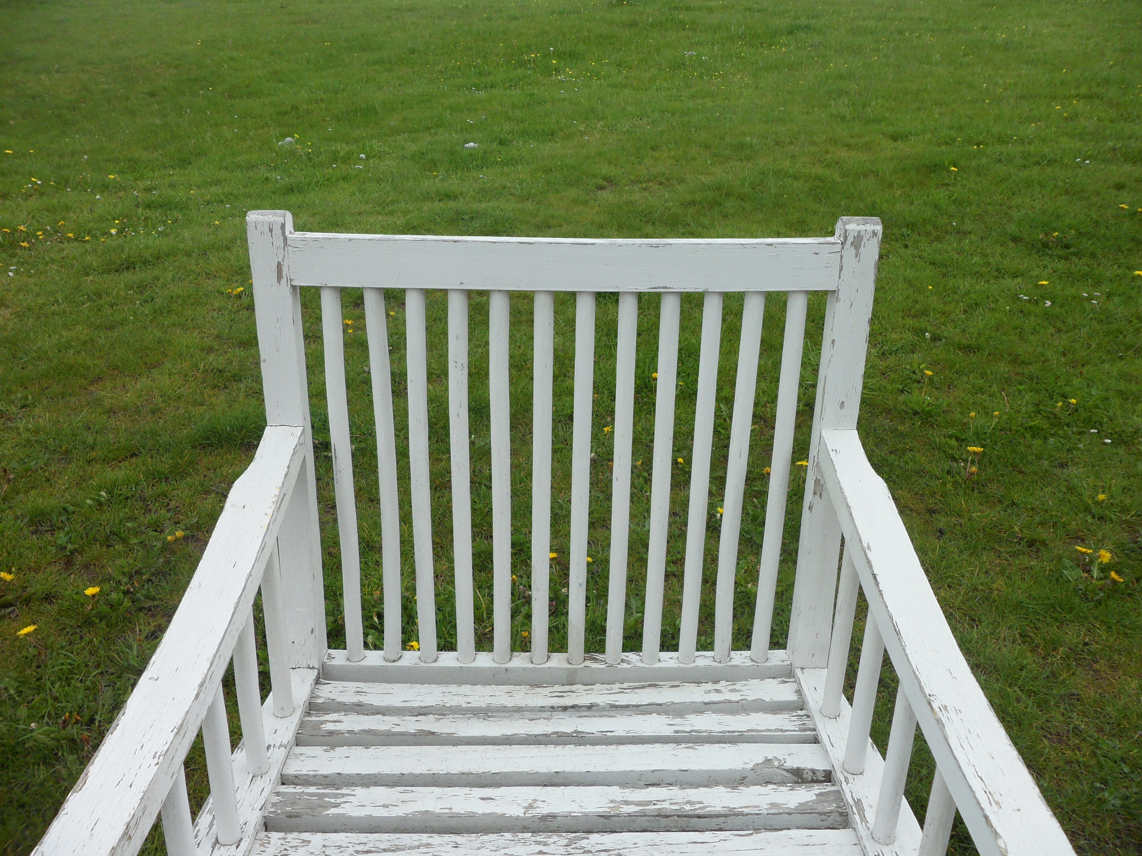 Rocking chair white wood outside or inside