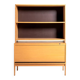 Scandinavian oak bookcase with tambour door, 1960s