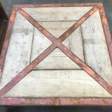 Industrial outdoor coffee table made of iron and wood