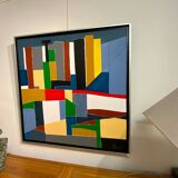 Tableau abstrait signe G.Forni