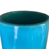 Umbrella holder in blue ceramic signed clément massier 1900-1920