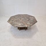 Italian octagon marble coffee table, 1980s