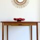 Mid Century Organic Modern Bamboo & Rattan Sunburst Patinated Mirror, 1960s
