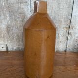 Antique Doulton Lambeth Brown Salt Stoneware Bottle Square Base 1860