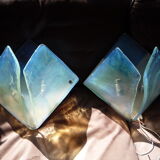 Pair of opalescent glass sconces by Carlo Nason