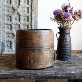 Old wooden pot