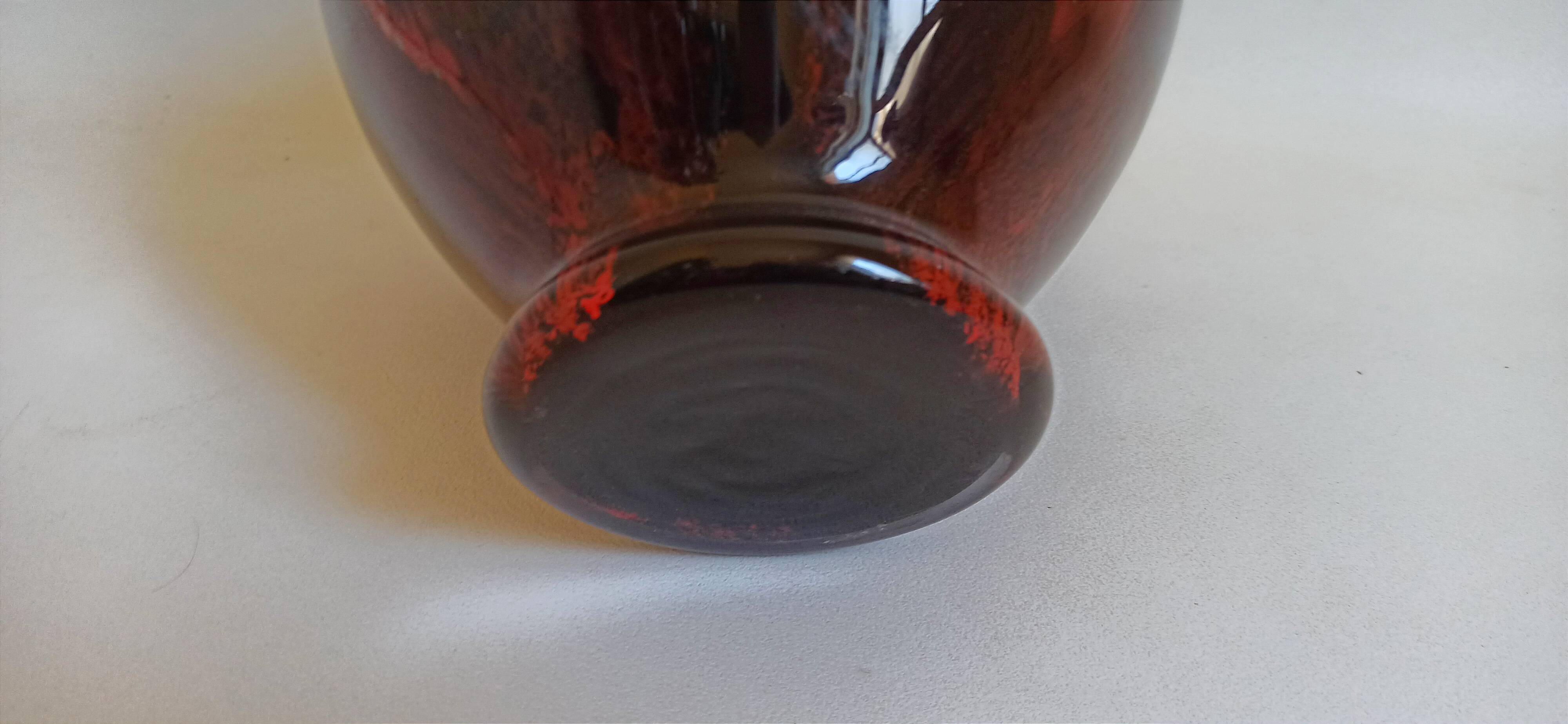 Carmine red blown glass vase 1950s